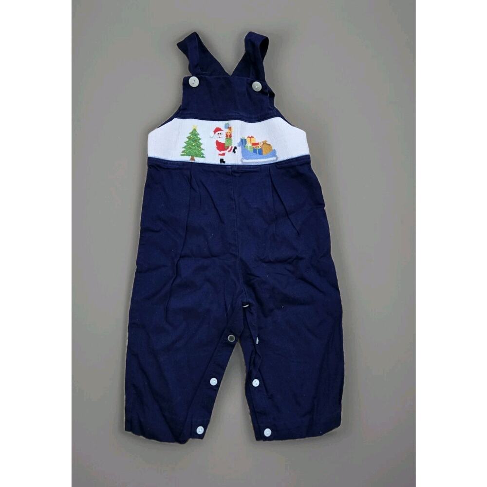 Silly Goose Baby's‎ Size 18 Months Hand Smocked Santas Christmas One Piece Pants